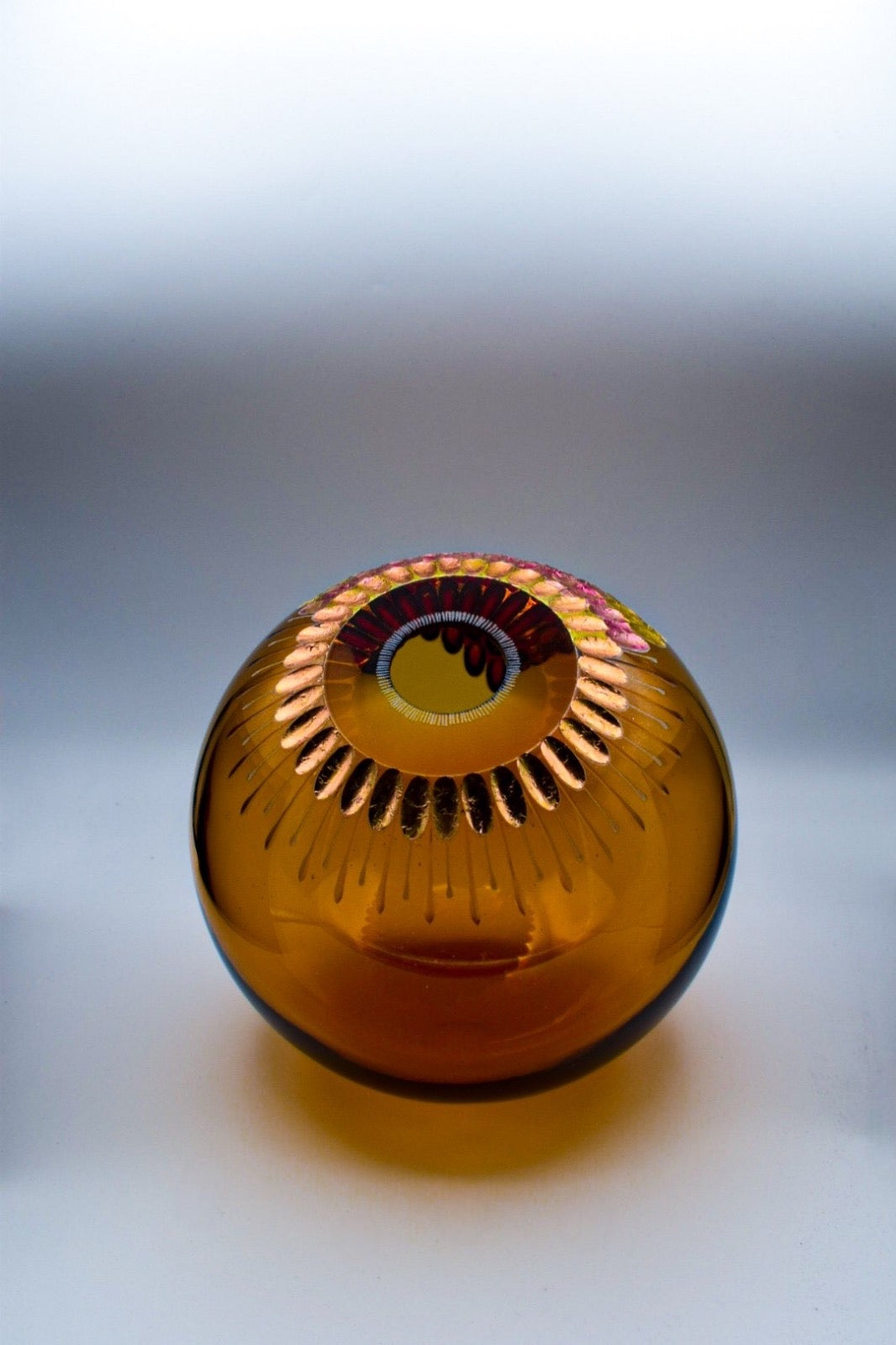 Ambra Crystal Vase "Golden leaves"