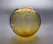 Amber Crystal Vase "Il Pavone"